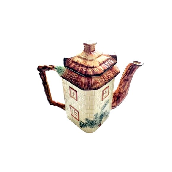 Vintage Hand-Painted England Cottage Ceramic Teapot Hand-Painted Floral Detail - Picture 1 of 8